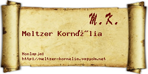 Meltzer Kornélia névjegykártya
